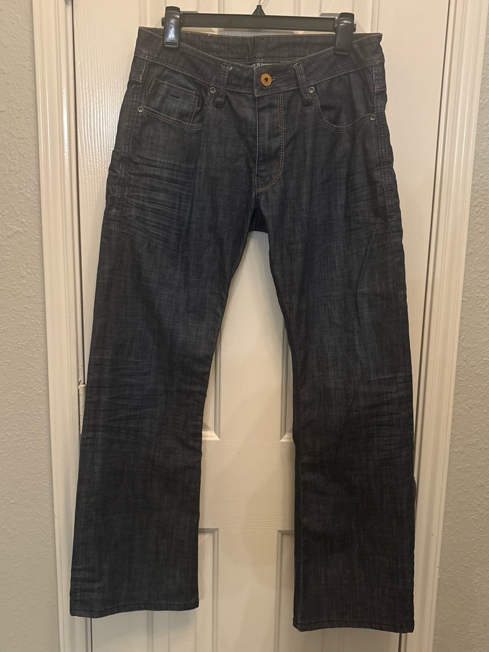 Men's Buffalo David Bitton Size 31 Dark Wash Straight-Leg Jeans - Black
